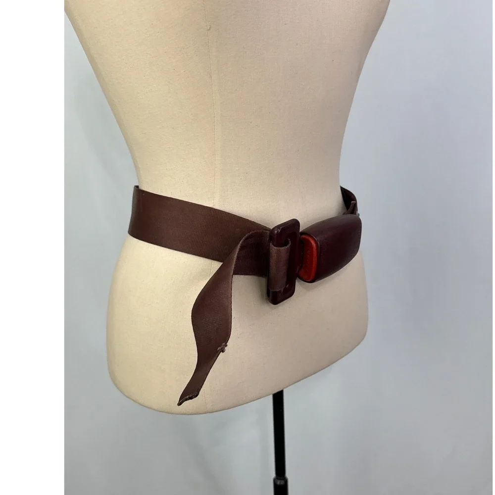 Vintage Bendix Seat Belt Belt Maroon Industrial Automotive Adjustable Upcycle‎